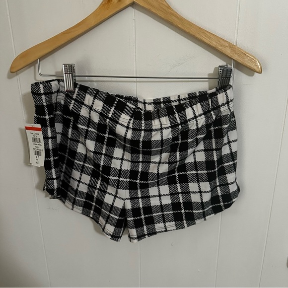 Calvin Klein High Waist Black and White Plaid Shorts - Picture 2 of 3